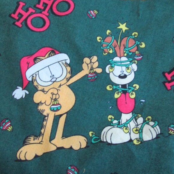 Garfield Christmas Fabric Lot of 3 Pieces  HO HO HO - Picture 4 of 5